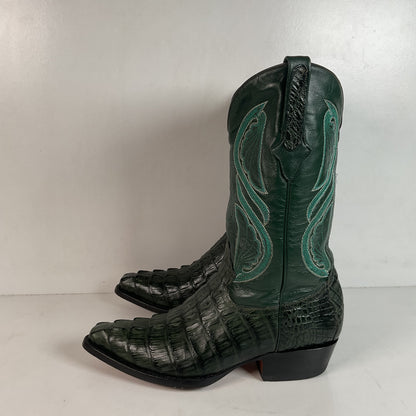 Cuadra Emerald Green Caiman Cowboy Boots 9.5 Exotic Tail Cut
