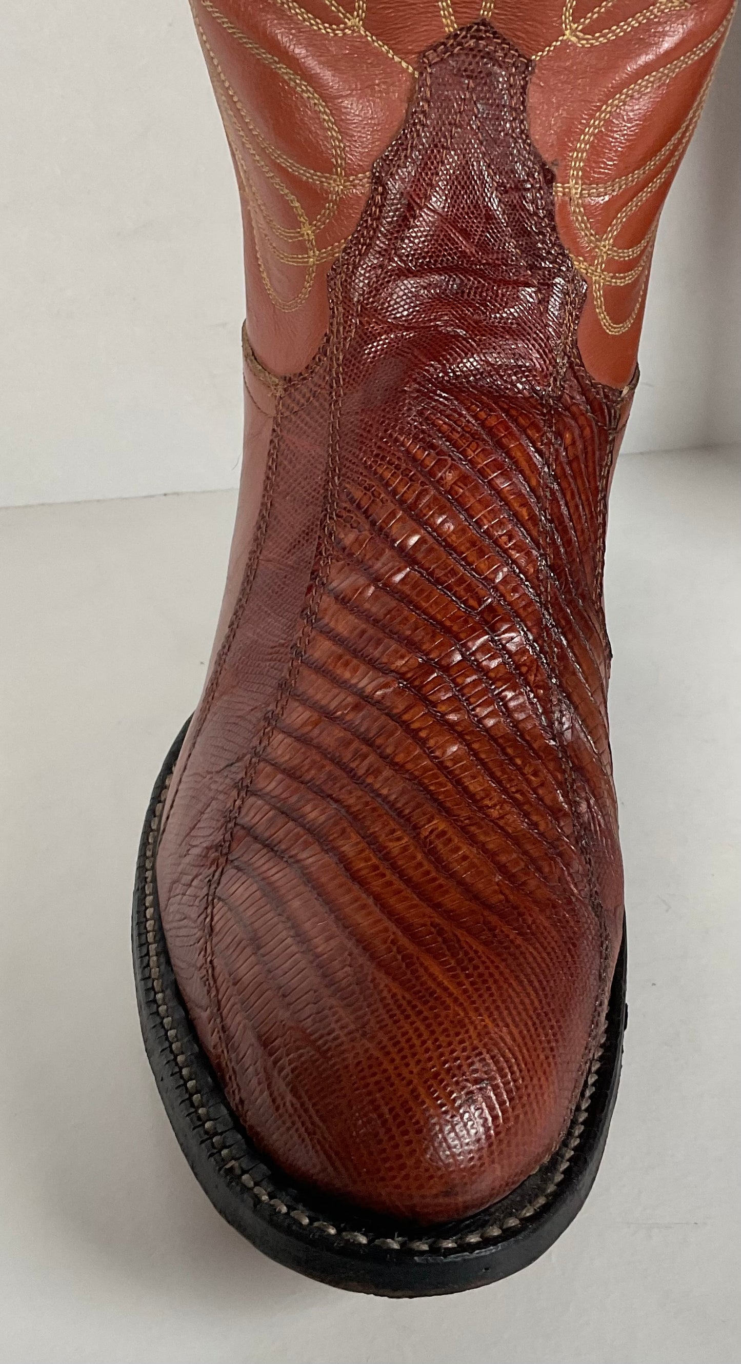 Vintage Tony Lama Teju Lizard Cowboy Boots | Gold Label | Men’s 7 B | Women’s 8