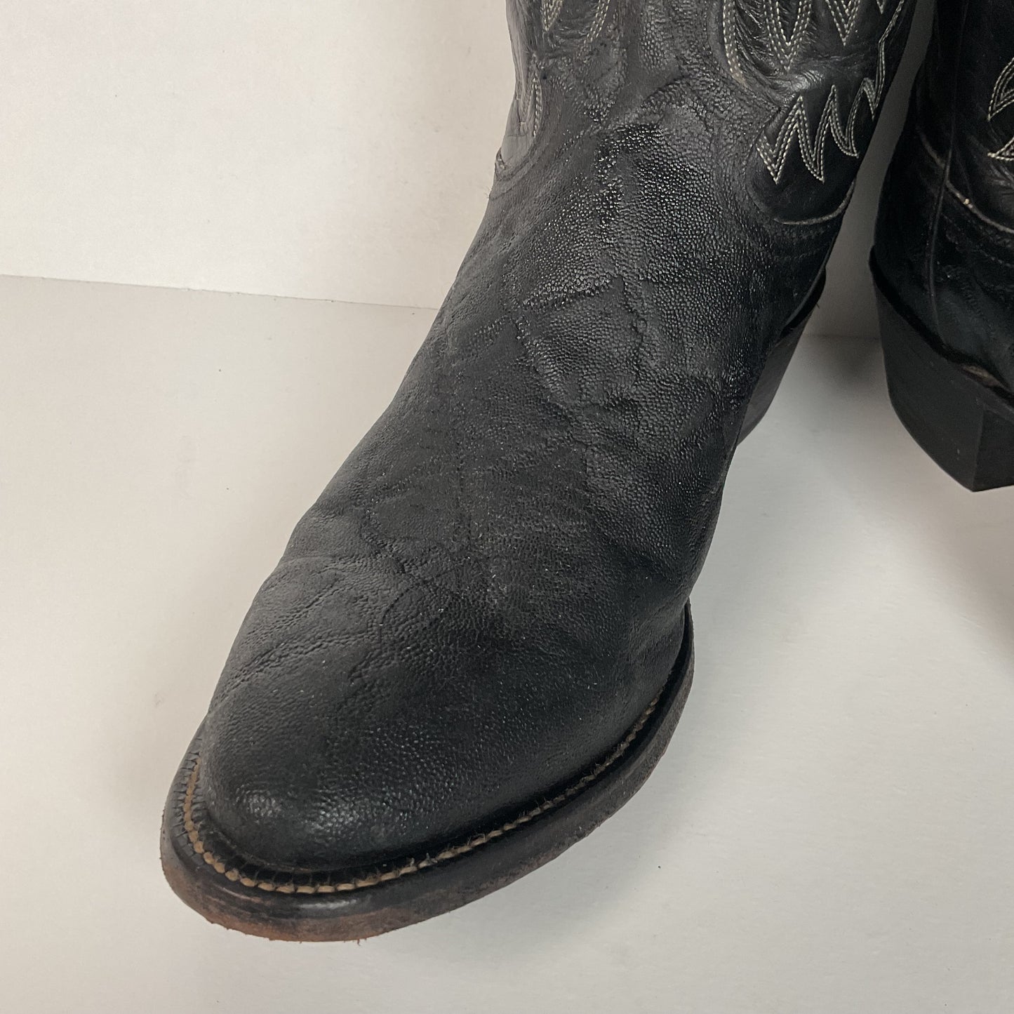 Justin Faux Elephant Print On Cowhide Buckaroo Cowboy Boots 10 D Punchy