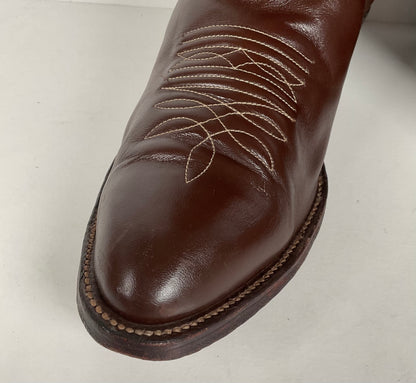 Vintage Nocona Cowboy Boots | Chocolate Calfskin | 1960s-1970s | Men’s 10 D