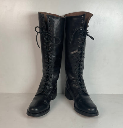 Vintage 1990s Women’s Guess Lace Up Go-Go Boots 7.5 Grunge Punk