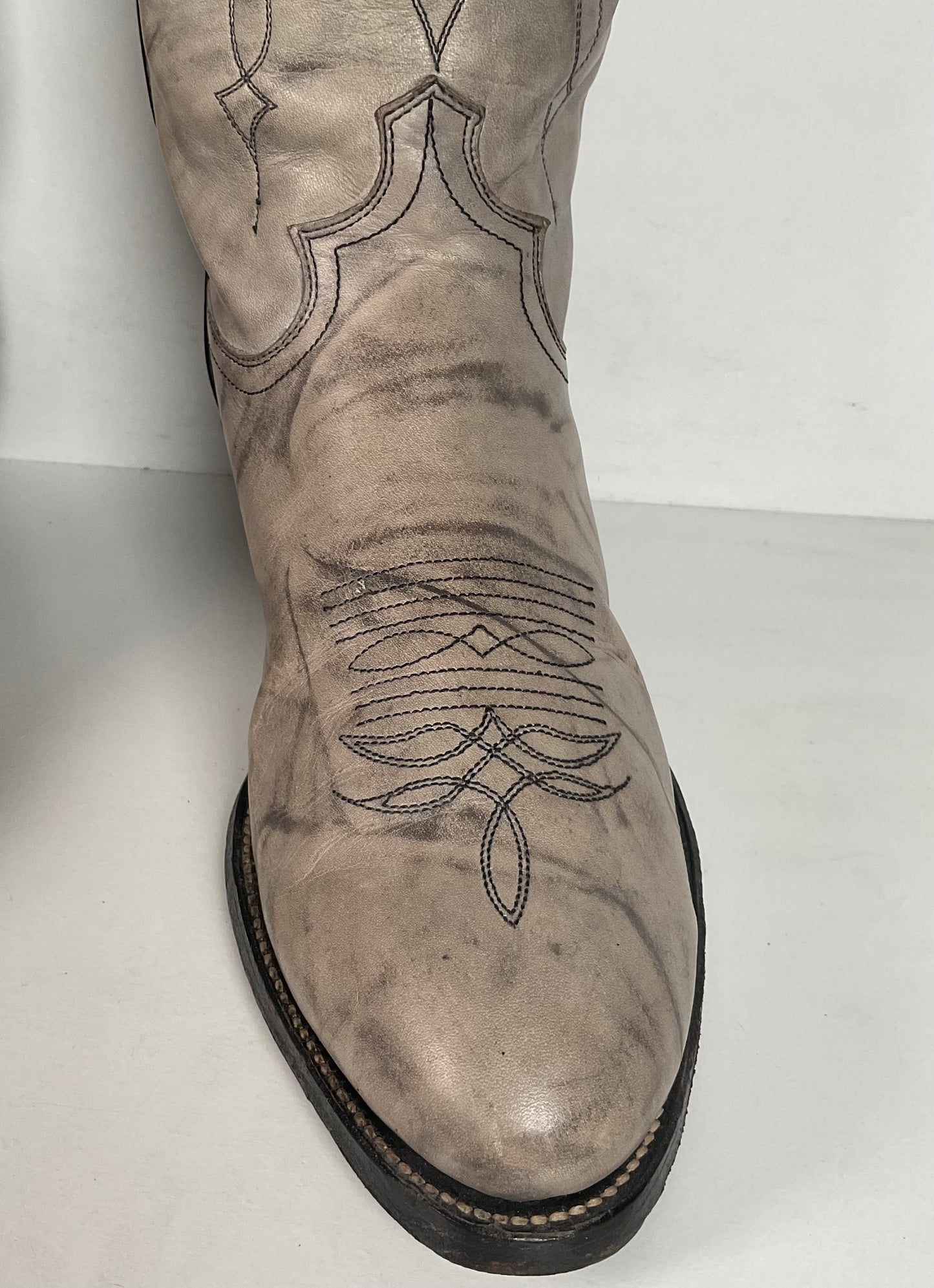 Vintage Justin Marbled Cowboy Boots | USA Made | Punchy | Grey | Men’s 9 D