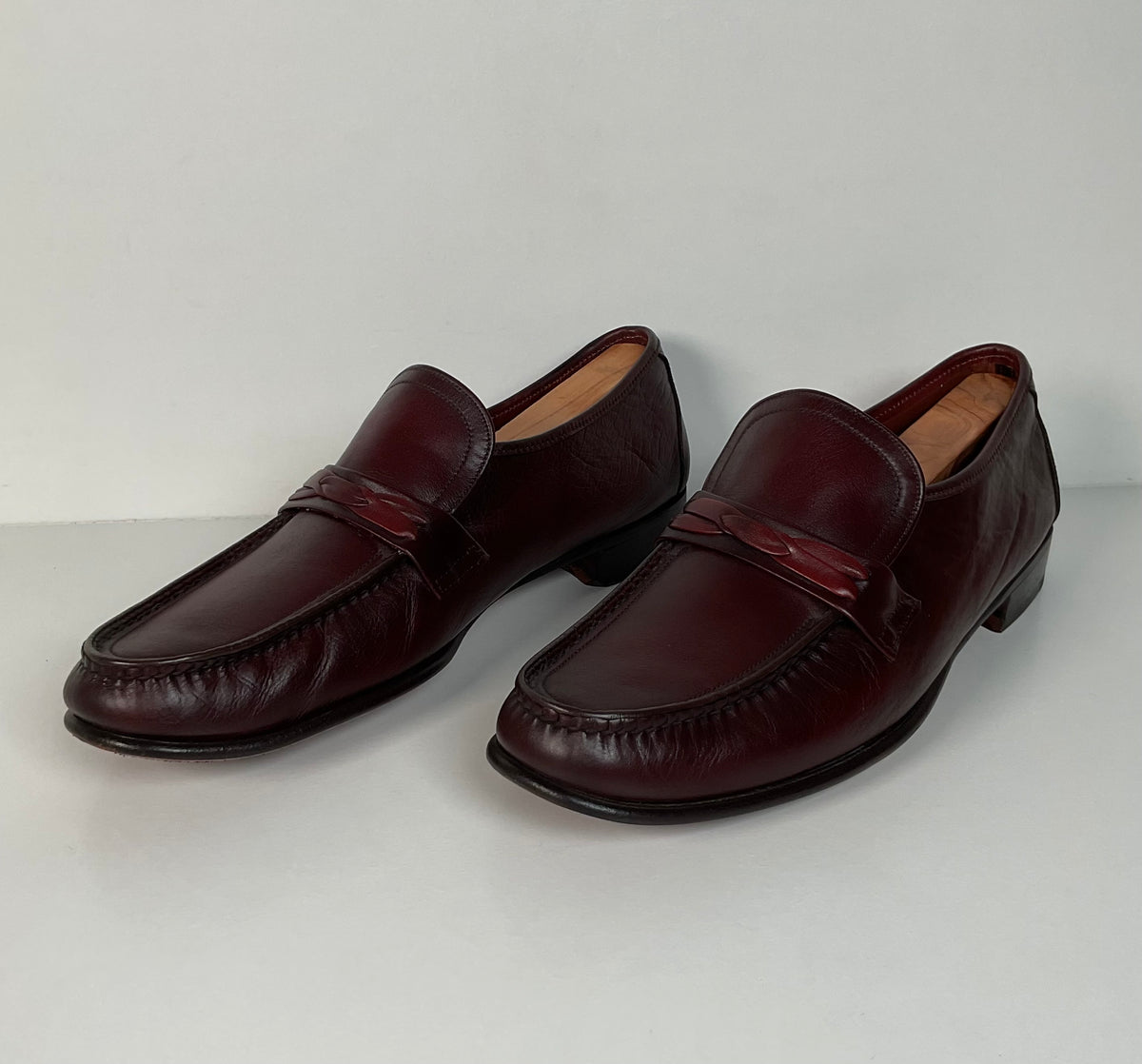 Vintage Wright Loafers | Hand Sewn Moccasins | Burgundy | Men’s 12 C