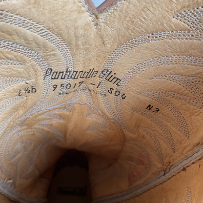 Vintage Panhandle Slim Beige Cowgirl Boots 6.5 B Handcrafted