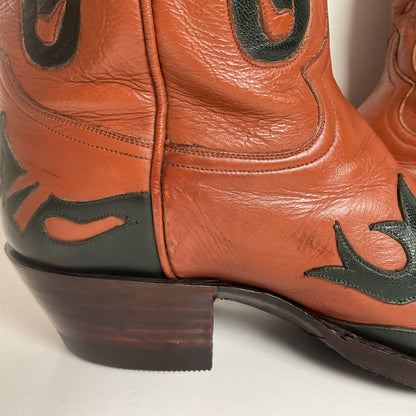 Vintage Caboots Wingtip Cowboy Boots | Tooled Inlays | Men’s 8 | Women’s 9