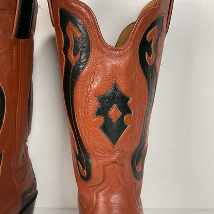 Vintage Caboots Wingtip Cowboy Boots | Tooled Inlays | Men’s 8 | Women’s 9