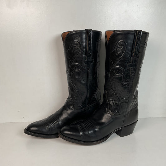 Vintage Lucchese Corded Roma Cowboy Boots Men’s 7 | Women’s 8 Goat Skin USA Made