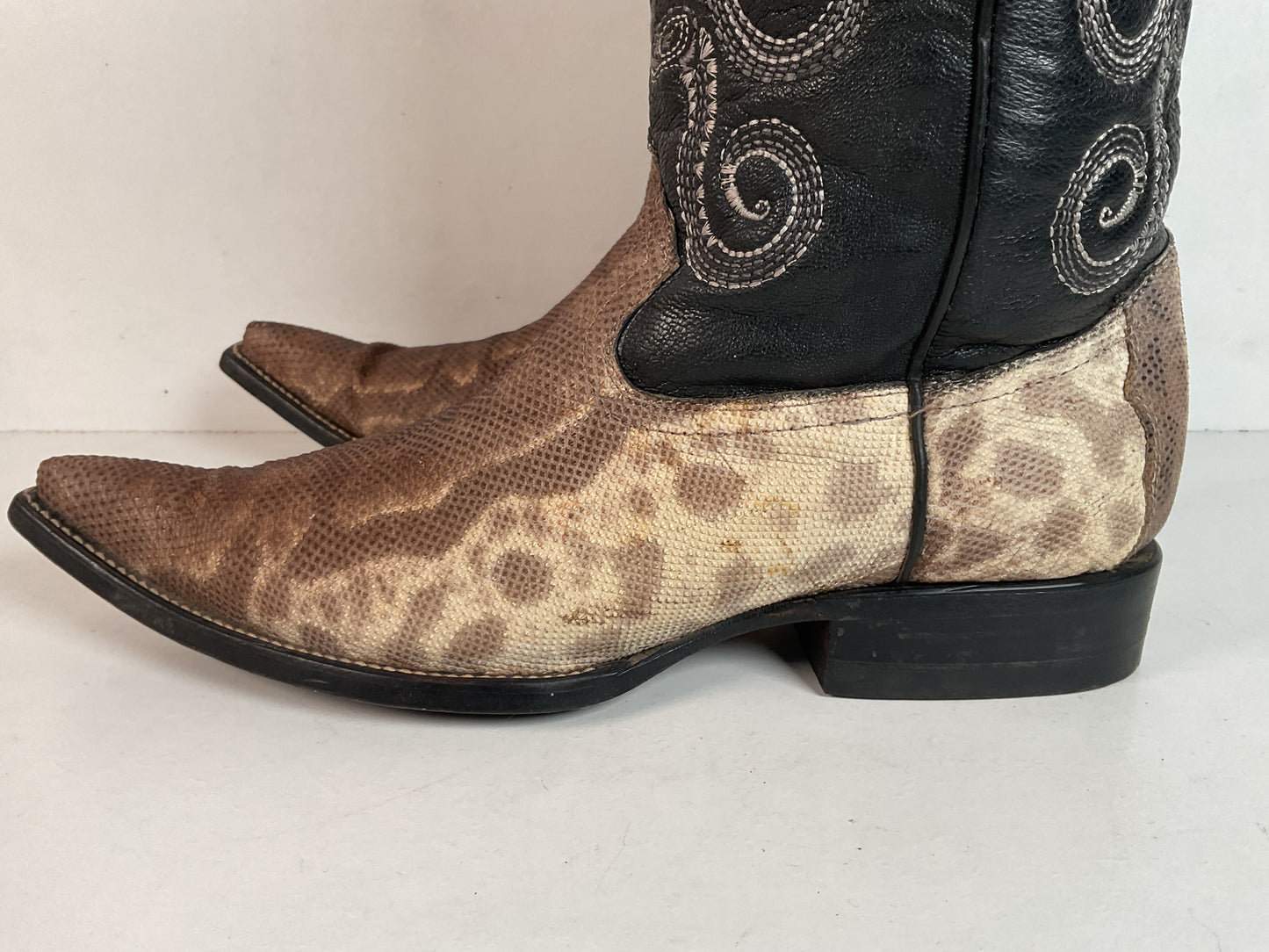 Cuadra Karung Snake Skin Cowboy Boots US 9 Exotic Pointed Toe