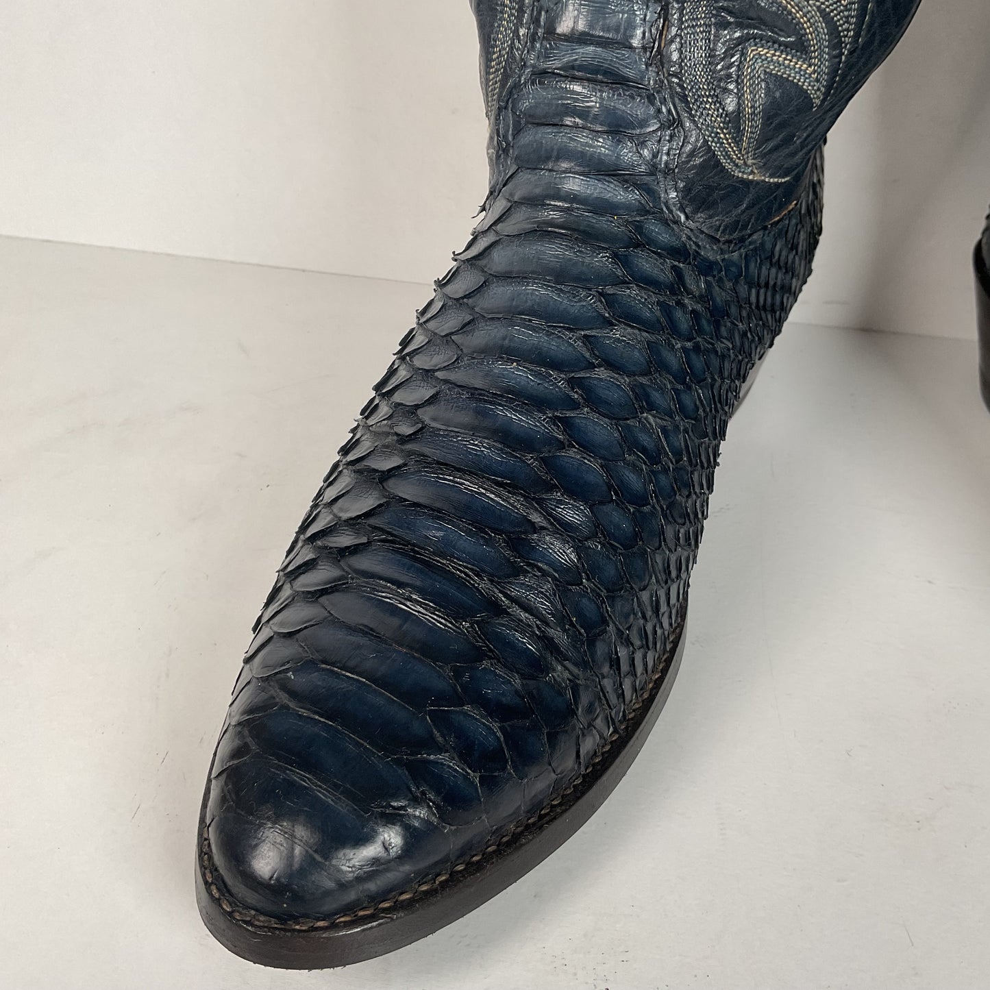 Vintage Nocona Python Snakeskin Cowboy Boots | USA Made | Royal Blue | 9 EE