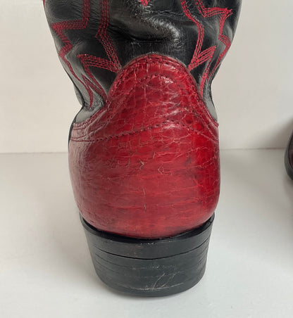 Vintage Cowtown Algonquin Toe Cowboy Boots | Pre-Ban Sea Turtle | Red | Men’s 8 D