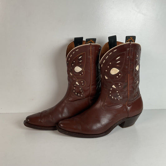 1940s Men’s Goding Pee Wee Cowboy Boots 10.5 D Butterfly Inlay