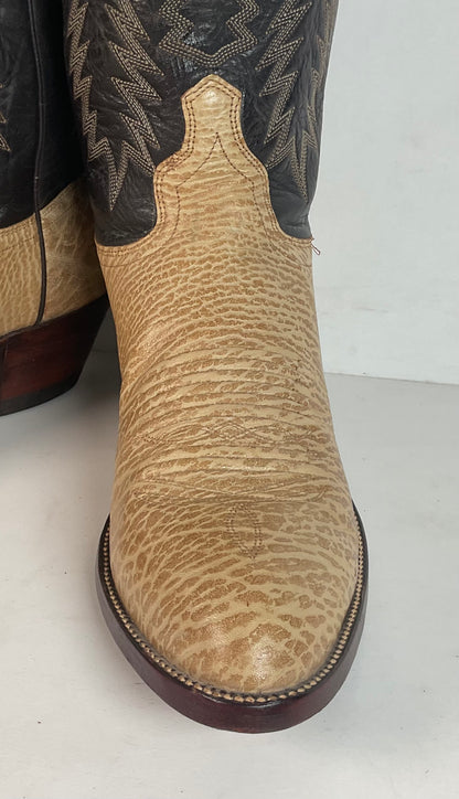 Vintage J Chisholm Tall Buckaroo Cowboy Boots 11 D USA Made Punchy