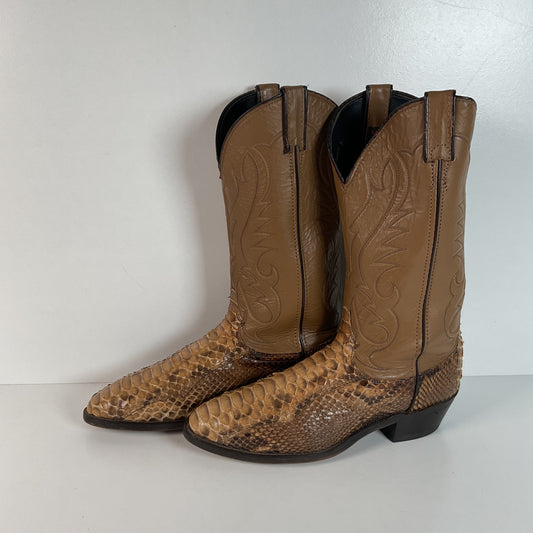 Vintage Laredo Python Snakeskin Cowboy Boots | Back Cut | USA Made | Men’s 10 D