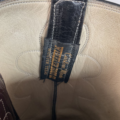 Wheeler Boot Company Cowboy Boots 10 Wide Black Calf Custom