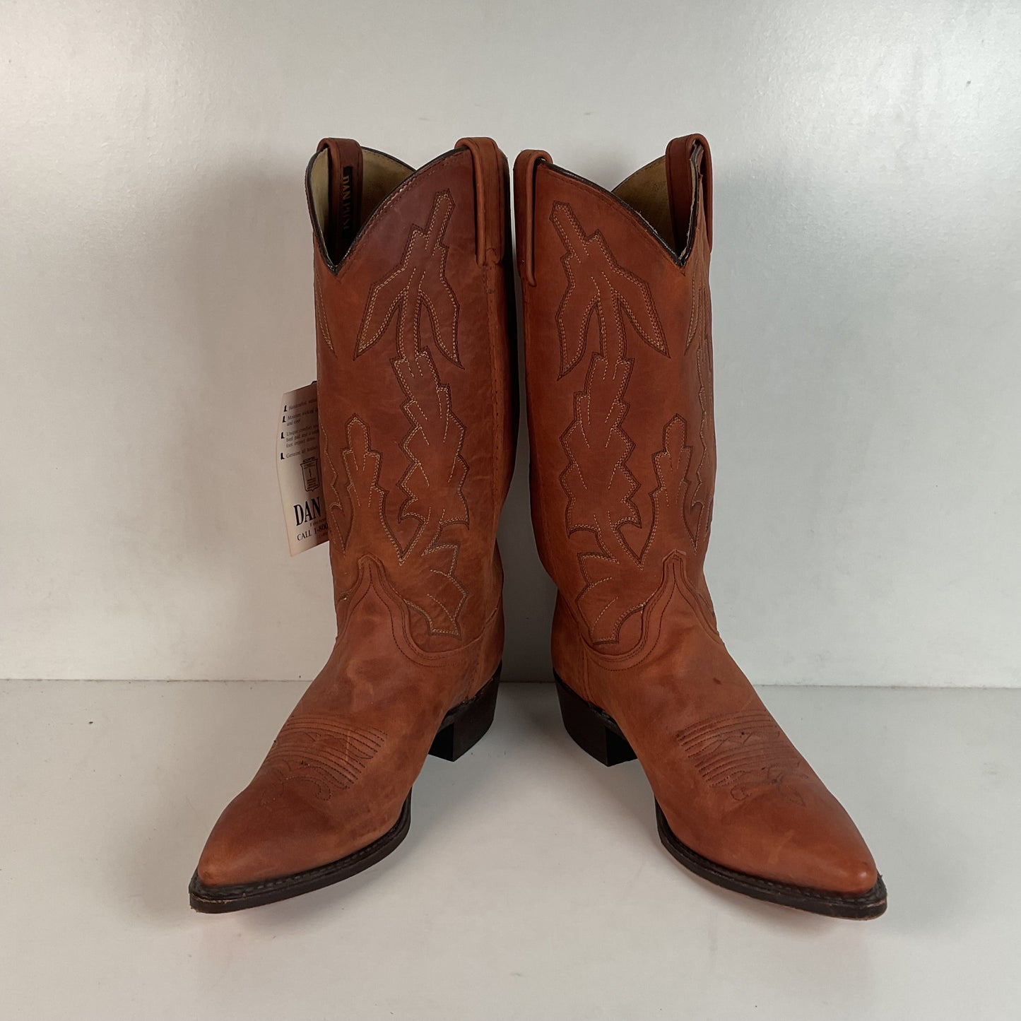 Vintage Dan Post X Marlboro Cowgirl Boots 9 M USA Made Nubuck Suede