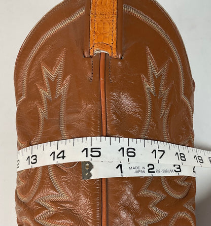 Tony Lama Ostrich Leg Patchwork Cowboy Boots 10 D Gold Label Thrashed