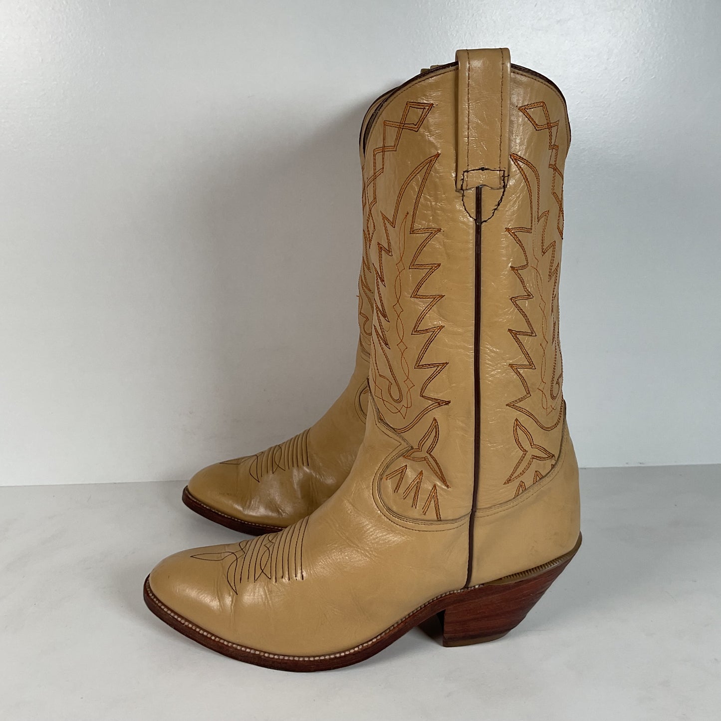 Vintage Siete Leguas Cowboy Boots | 1970s | Blonde Calfskin | Men’s 10 EE