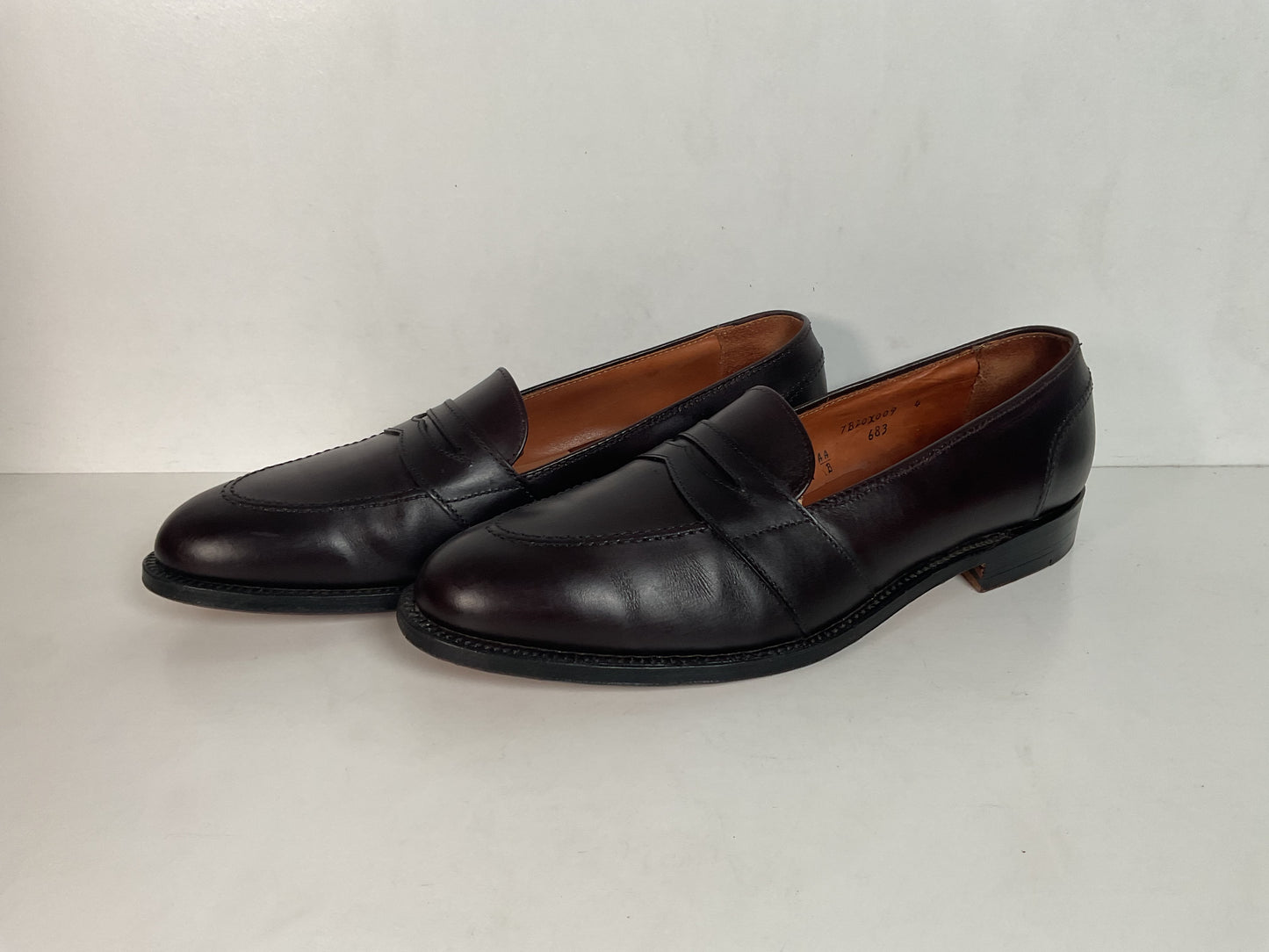 Alden New England Penny Loafer 11 AA Style 683 Burgundy Calf Skin