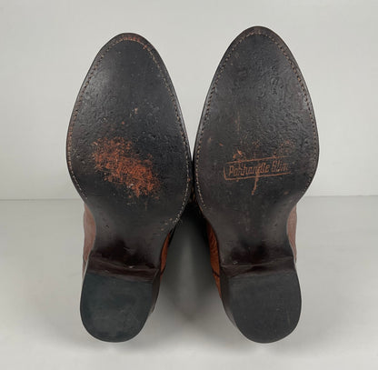 Vintage Panhandle Slim Ostrich Leg Cowboy Boots | Exotic | Brown | Men’s 8 D