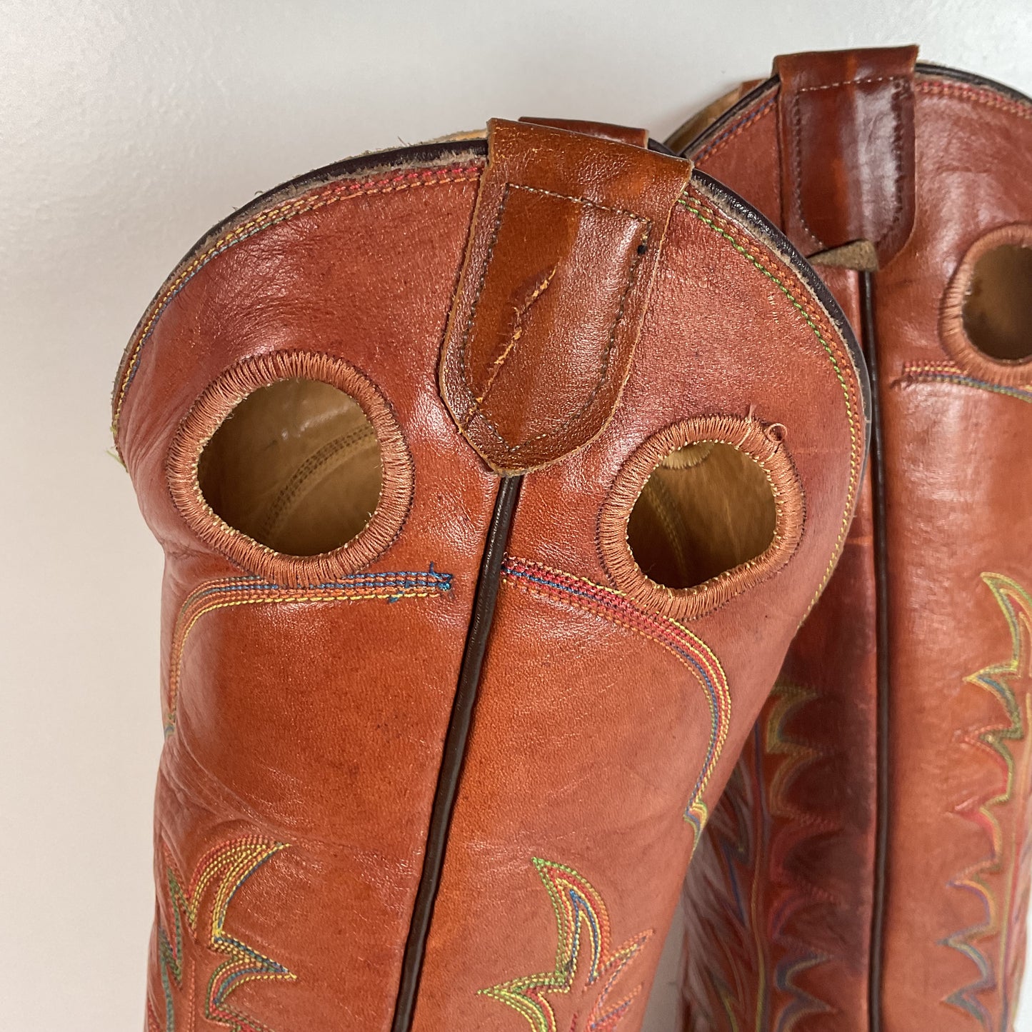 Vintage Tony Lama Buckaroo Boots | Rainbow Stitched | Men’s 8 A | Women’s 9