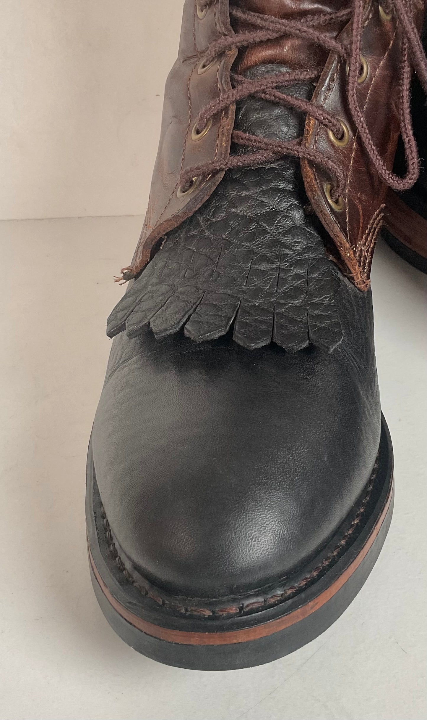 Vintage Durango Kiltie Packer Boots 10.5 D USA Made Bullhide