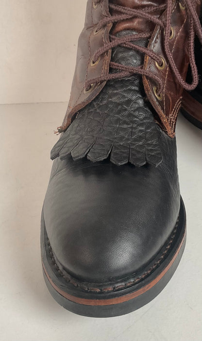 Vintage Durango Kiltie Packer Boots 10.5 D USA Made Bullhide