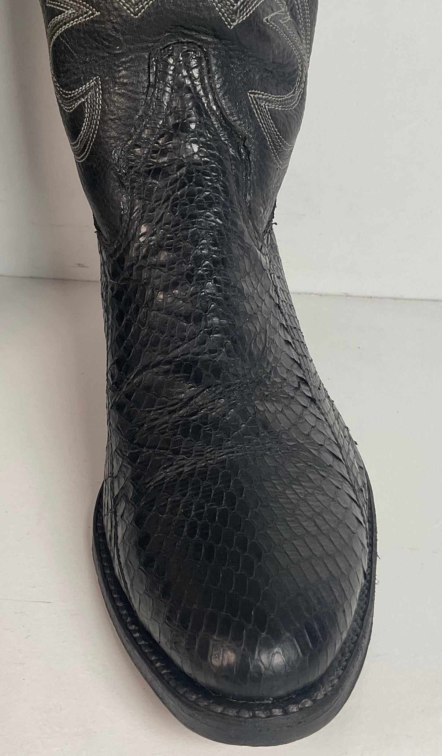 Exotic Black Cobra Snakeskin Cowboy Boots Mexico 28.5 E | US Men’s 10.5