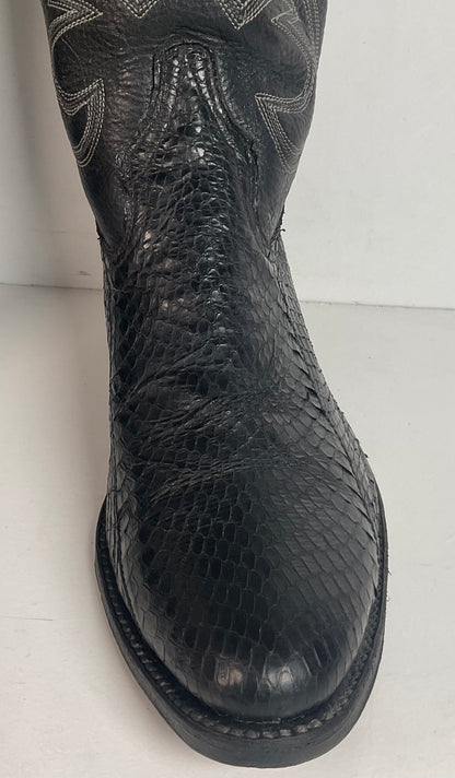 Exotic Black Cobra Snakeskin Cowboy Boots Mexico 28.5 E | US Men’s 10.5