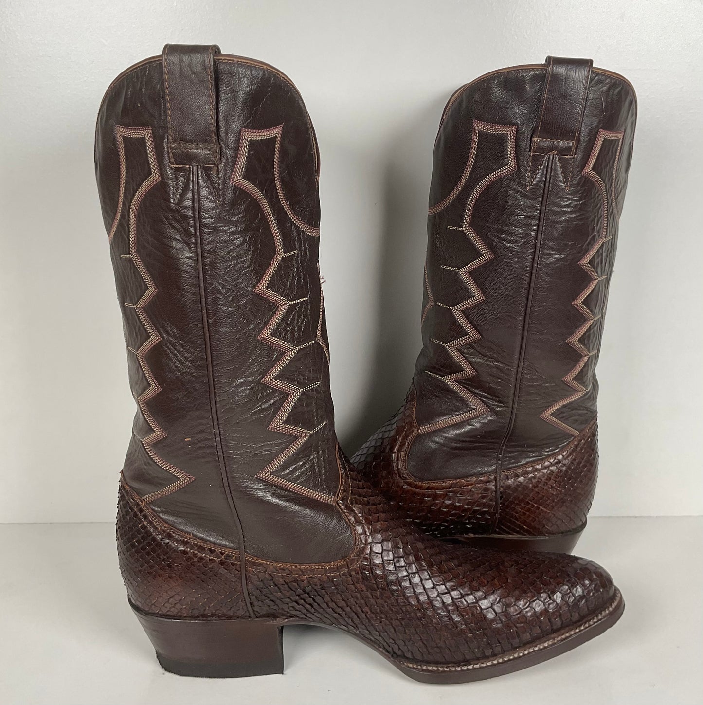 Vintage Anaconda Snakeskin Cowboy Boots | Exotic | Mex 29 | US 11