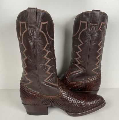 Vintage Anaconda Snakeskin Cowboy Boots | Exotic | Mex 29 | US 11