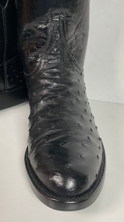 Recrafted Lucchese Classics Handmade Ostrich Quill Roper Boots 8.5 D Exotic
