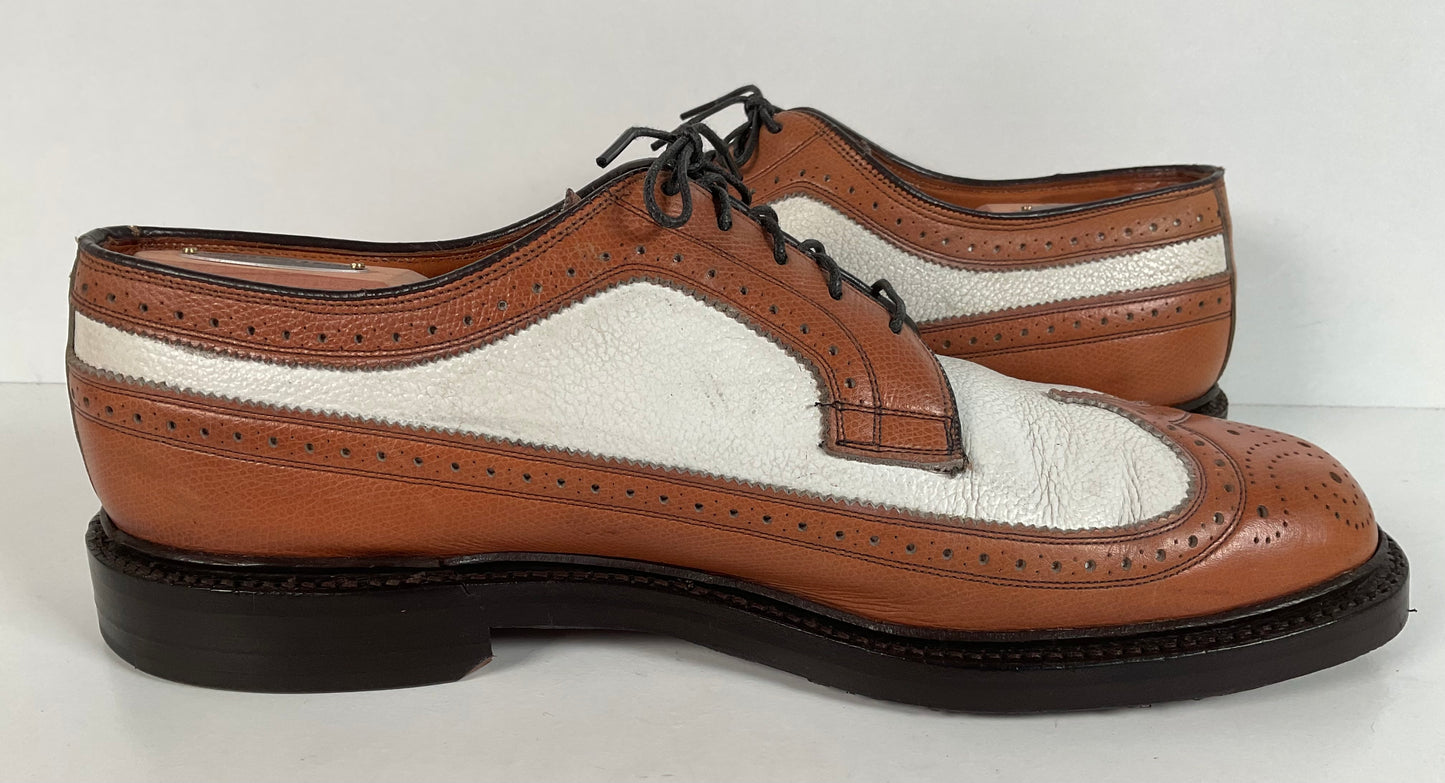 Vintage 1950s Johnston Murphy Aristocraft Spectator Shoes 10 C JR Recrafted