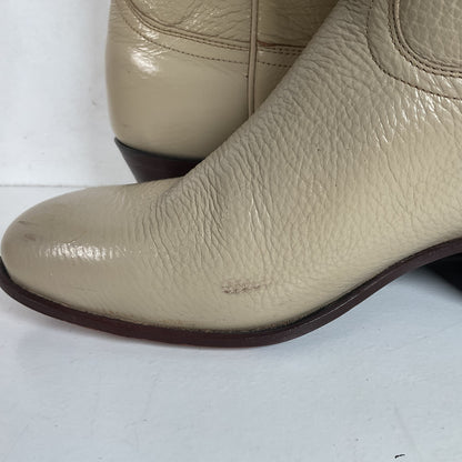 Vintage Justin Tall Cowgirl Boots | USA Made | Bone White | Women’s 8 B
