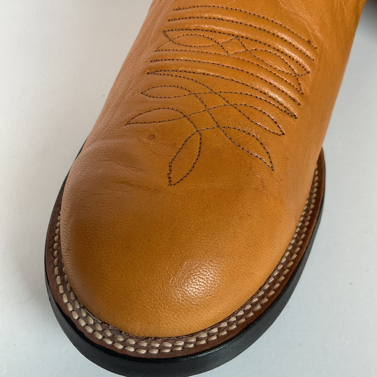 Vintage Nocona Pig Skin Cowboy Boots | Boar | Butterscotch | USA Made | 10.5 EE