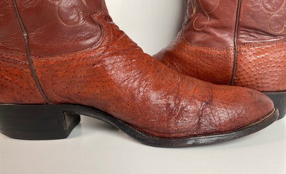Vintage Justin Turkey Quill Cowboy Boots 9.5 D Gallapava