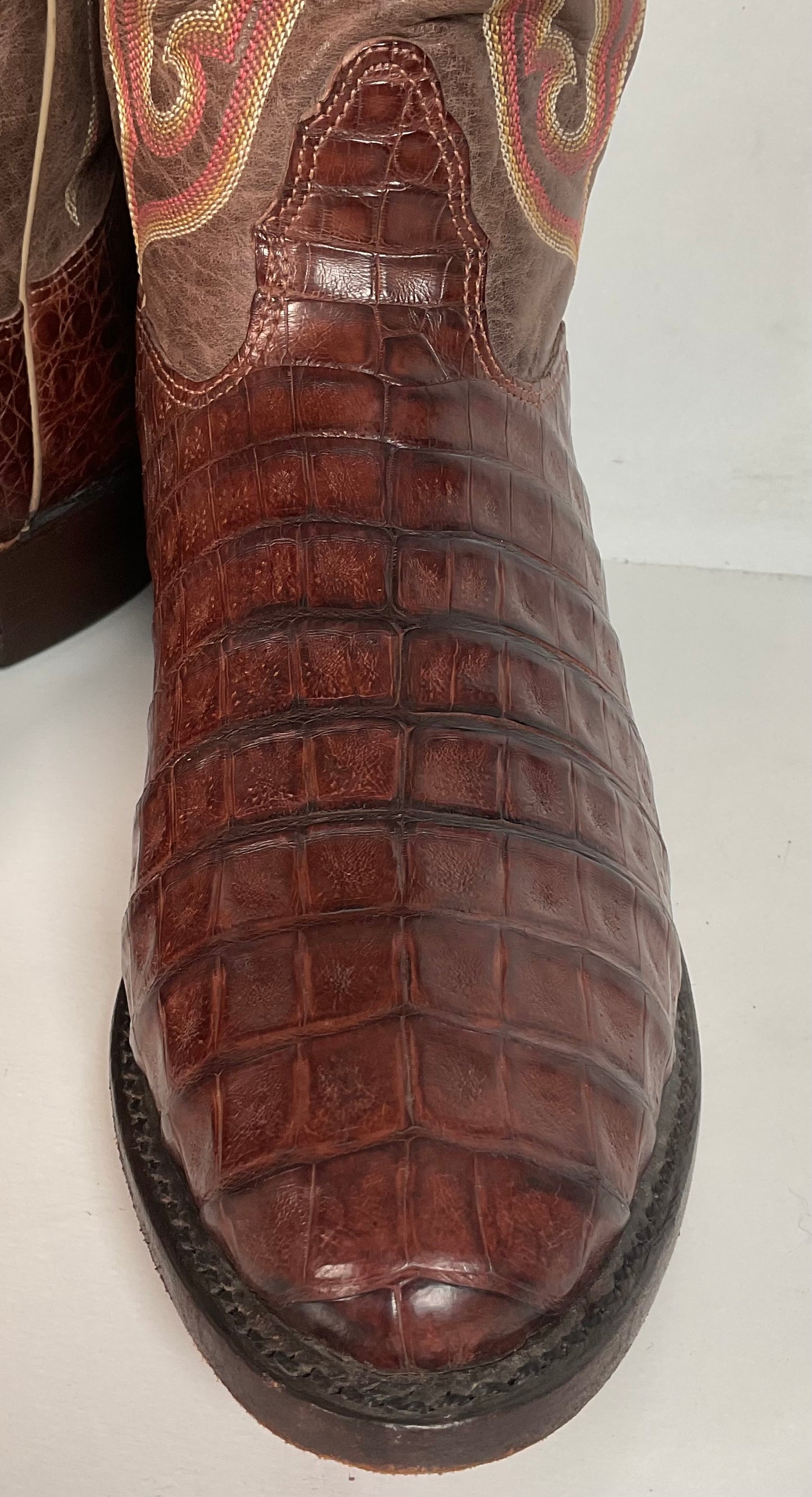 Nocona Exotic Caiman Crocodile Cowboy Boots 9 D Belly Cut USA