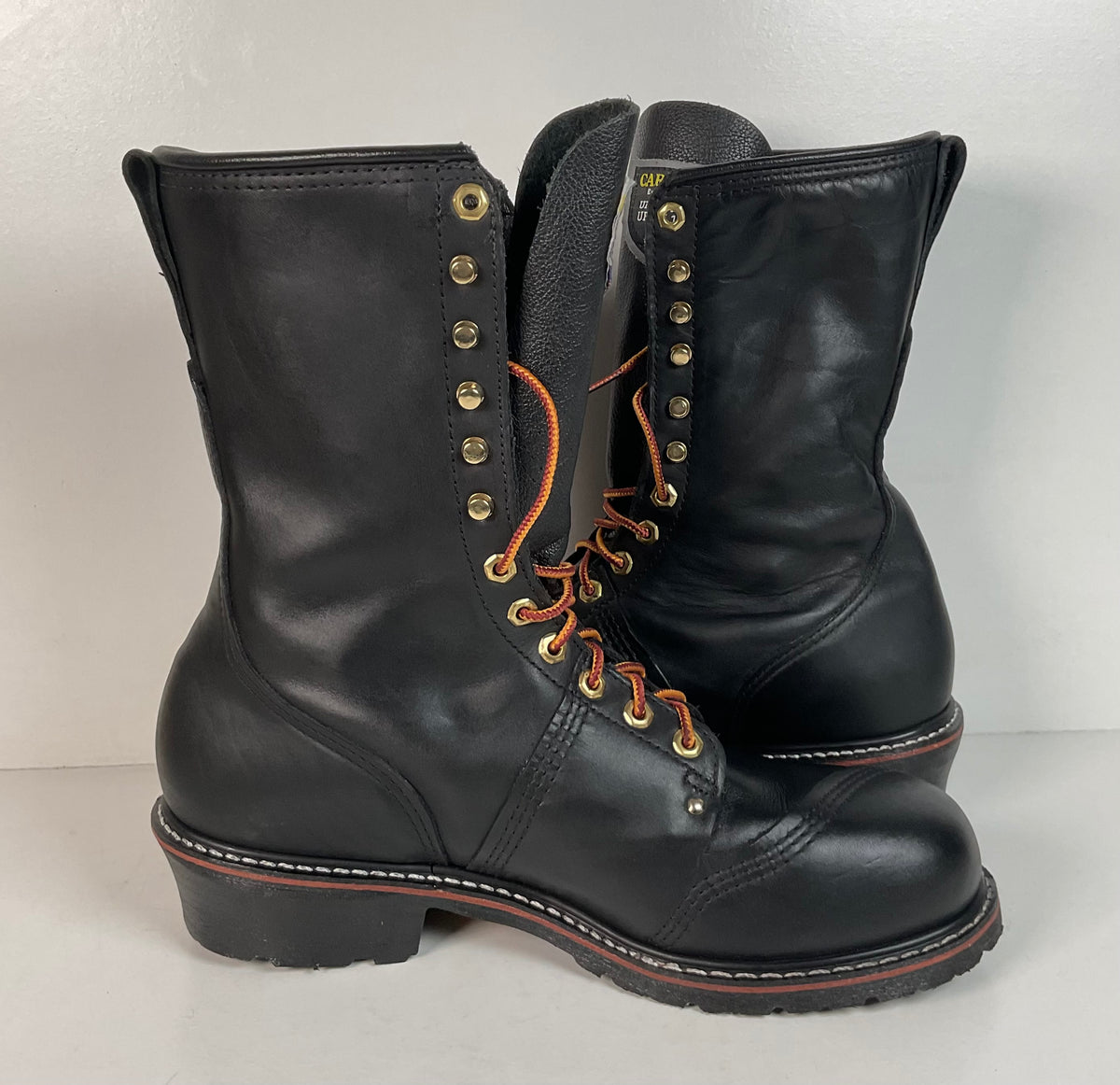 Carolina Linesman Boots | Soft Toe | Black Oil Tan | USA Made | Men’s 12 D