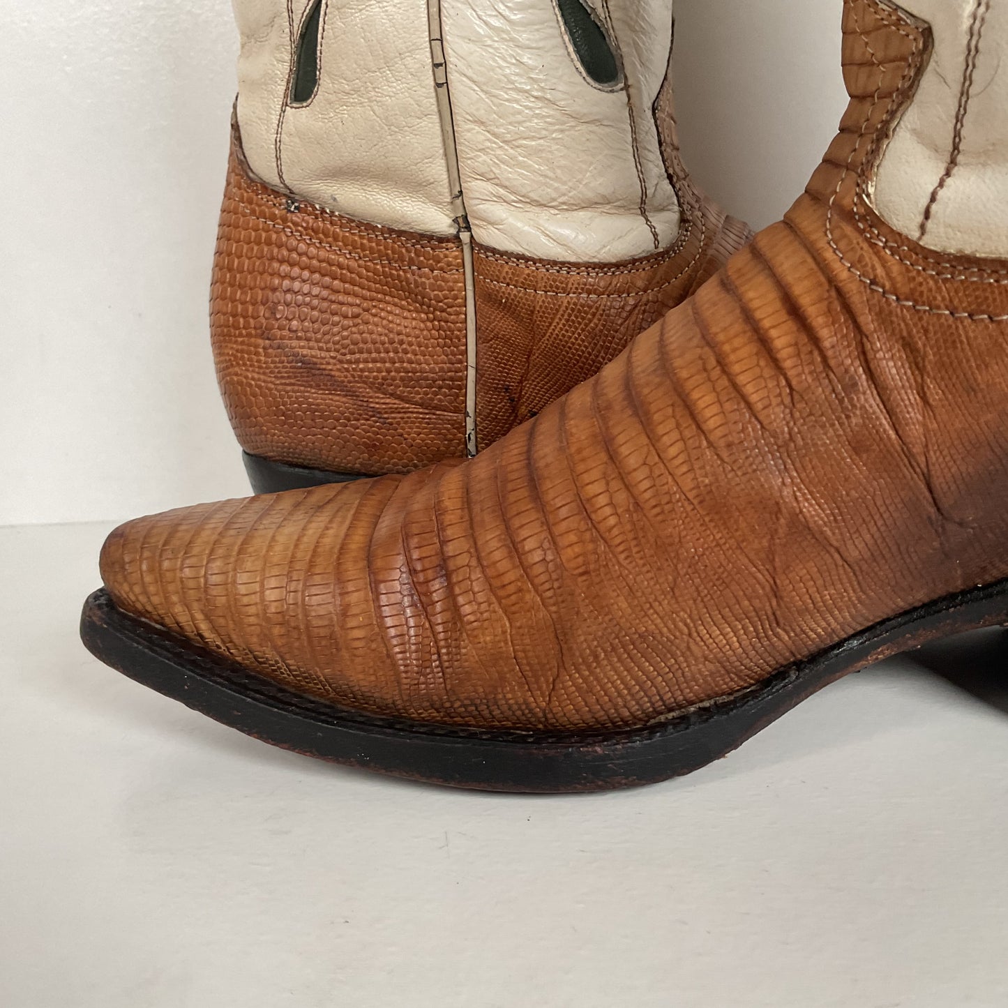 Vintage Cuadra Butterfly Cowgirl Boots | Teju Lizard | Tooled Inlays | Women’s 8