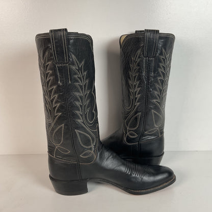 M.L. Leddy & Sons Cowgirl Boots | Black Calf | Custom | Women’s 6.5 AA