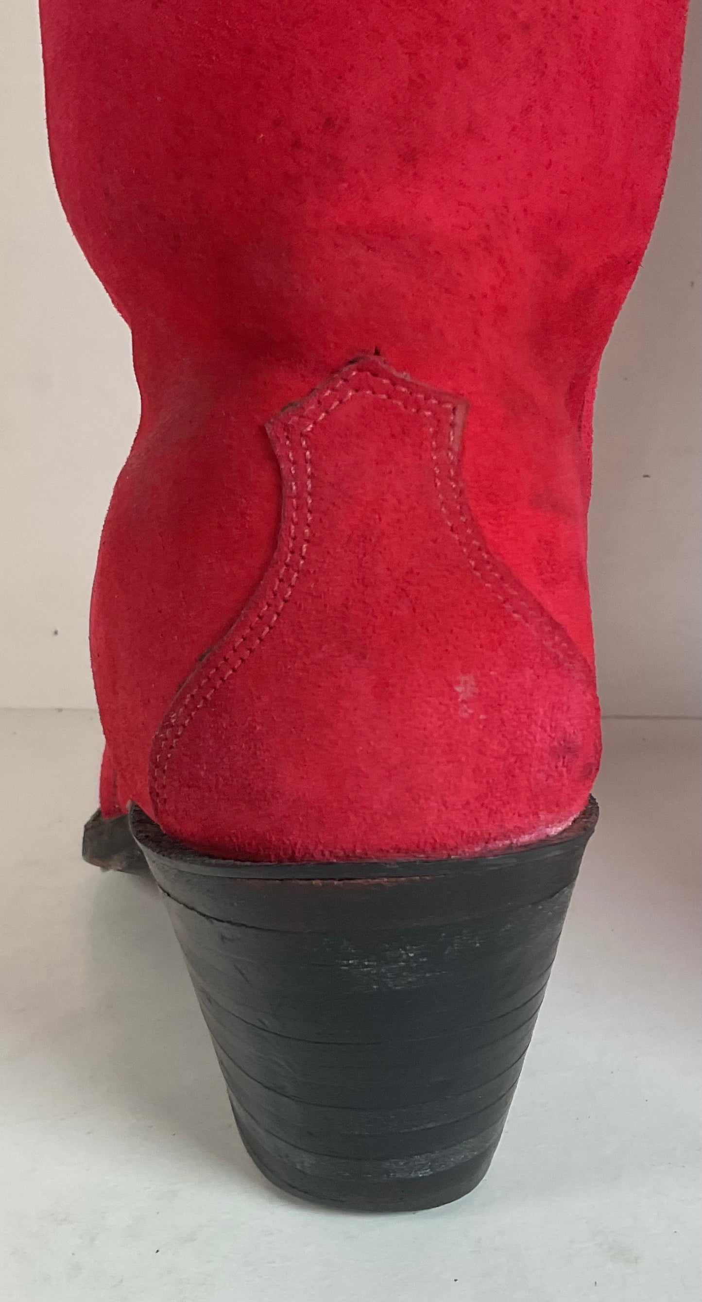 Vintage Justin Red Pig Skin Cowgirl Boots | Brush Off | USA Made | 6 B