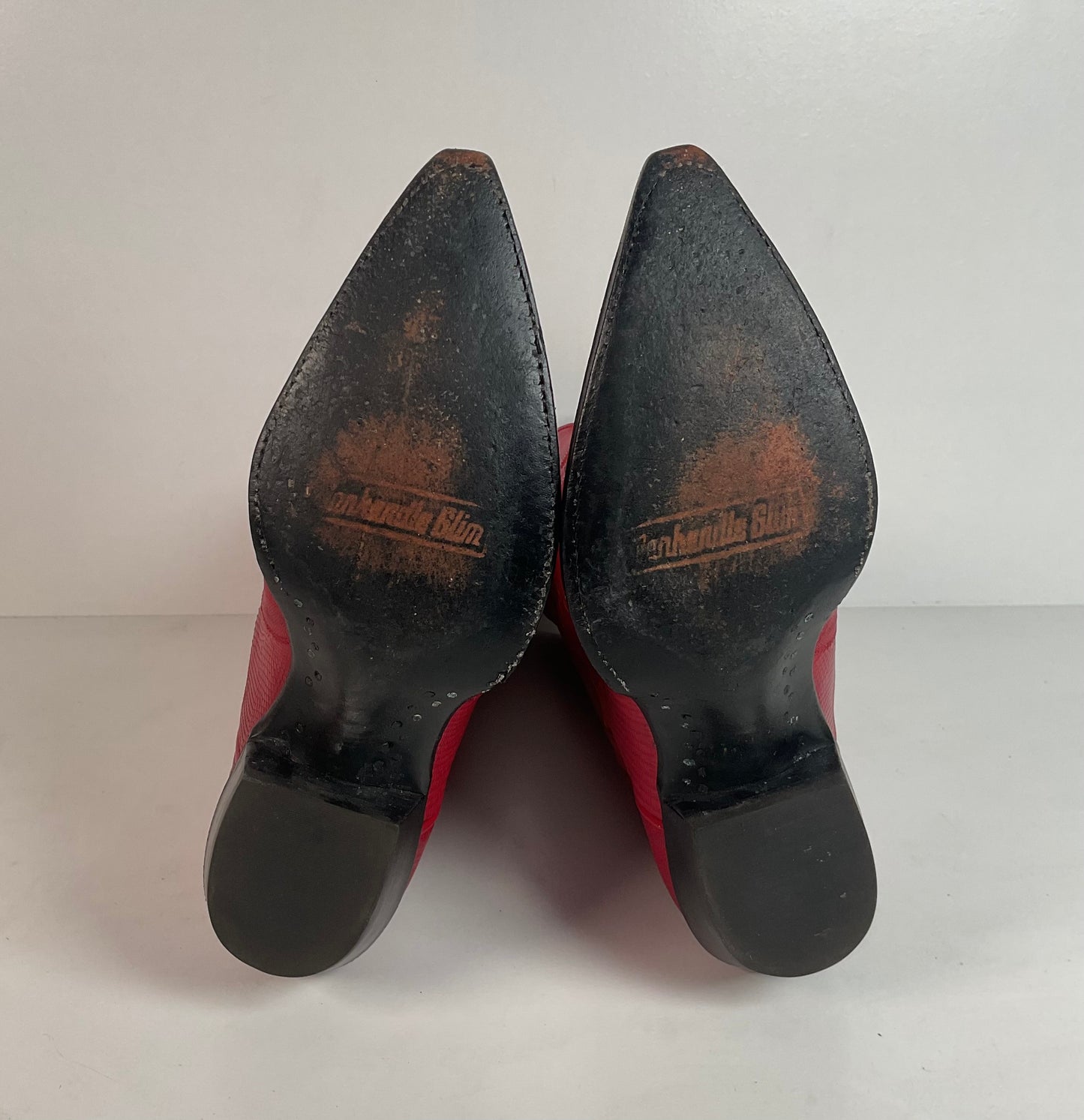 Vintage Panhandle Slim Teju Lizard Cowgirl Boots | Ruby Red | Women’s 7.5 B