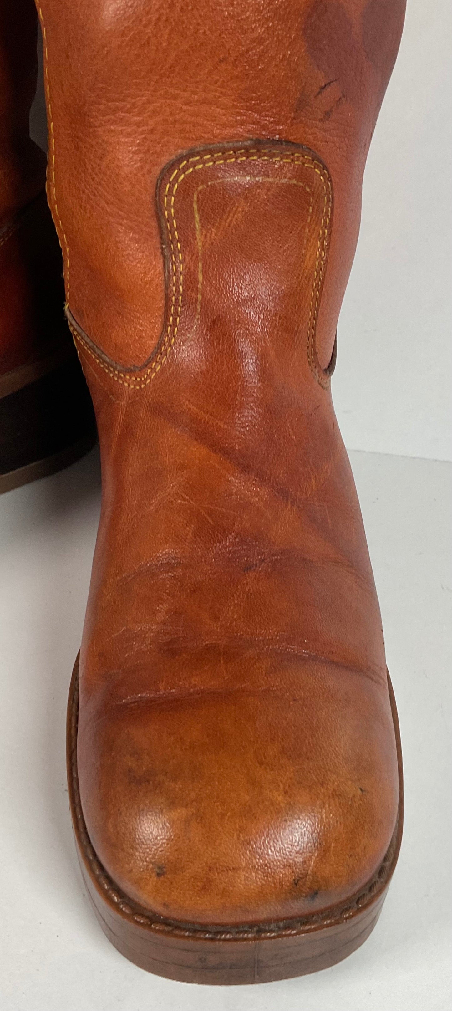 Vintage Longhorn Stitched Campus Boots 7.5 M USA Made Chunky