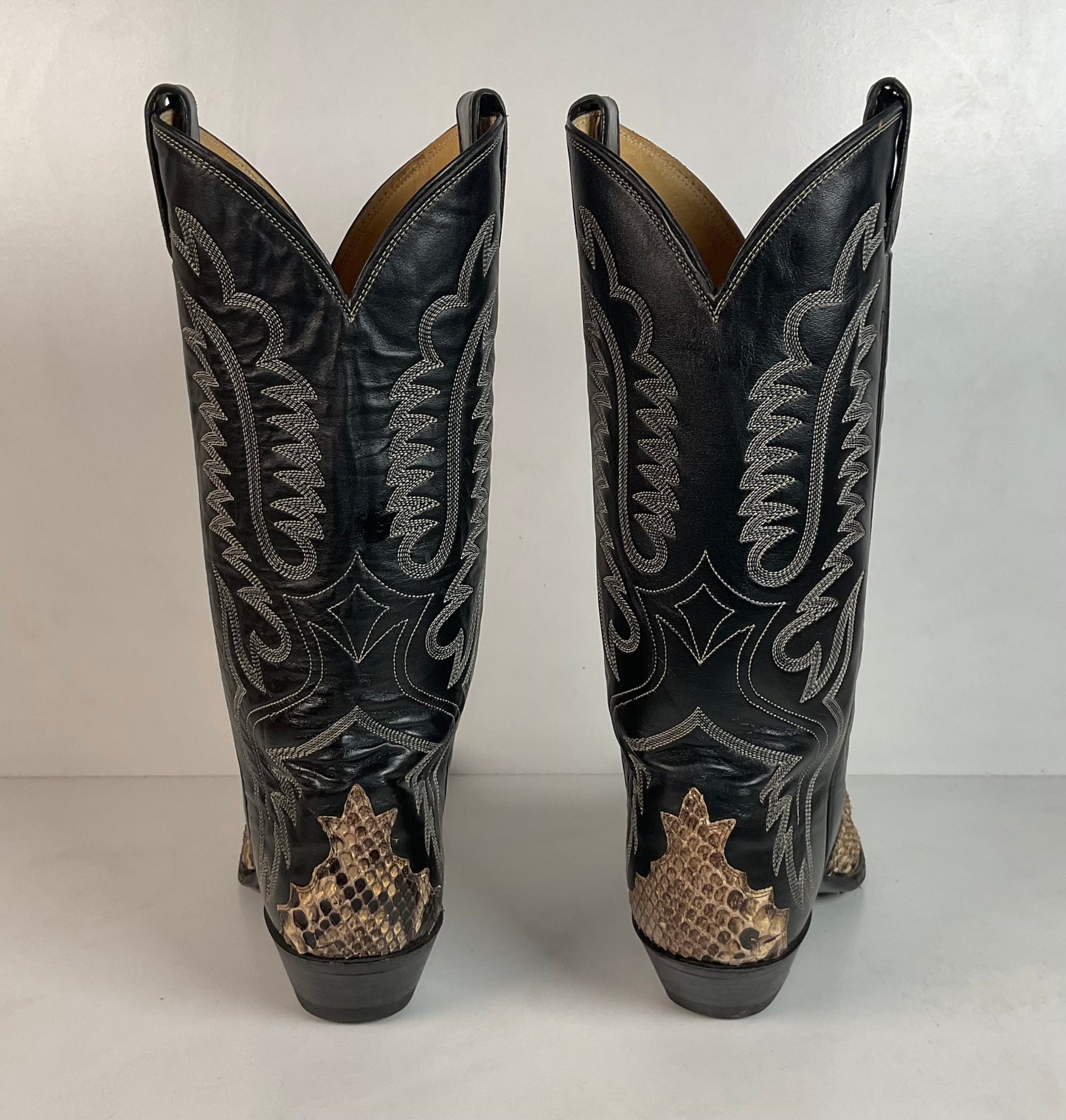 Justin Front Cut Python Snakeskin Cowboy Boots 8.5 D Triad USA Made