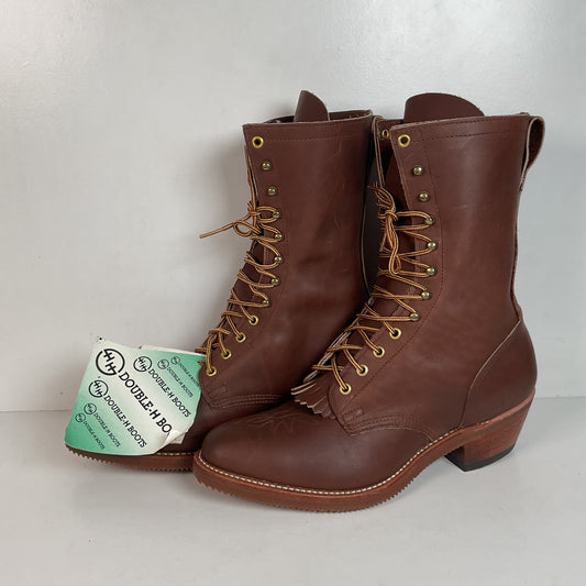 Vintage Double H Kiltie Packer Boots 10.5 D USA Made