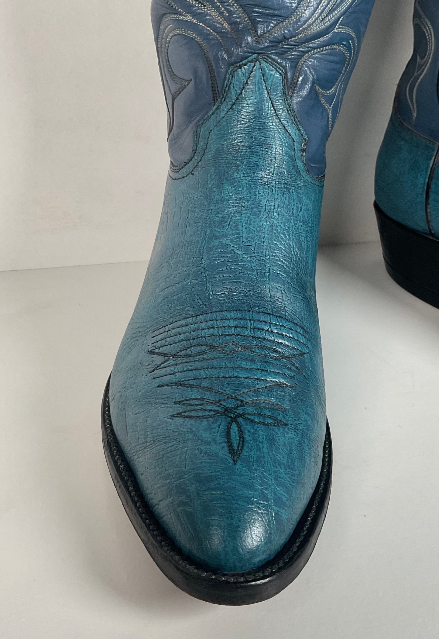 Vintage Hondo Antelope Cowboy Boots | Exotic | Powder Blue | Men’s 11 D