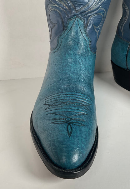 Vintage Hondo Antelope Cowboy Boots | Exotic | Powder Blue | Men’s 11 D