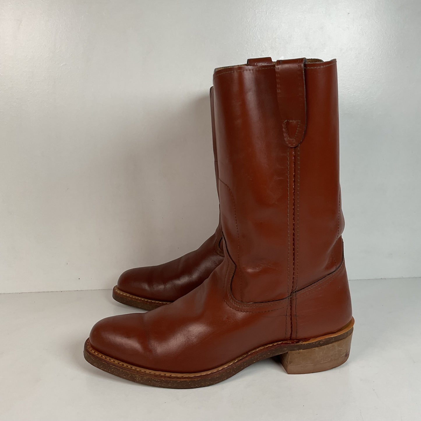 Vintage Rodeo Brand Cowboy Boots 10.5 D USA Made Chunky Campus