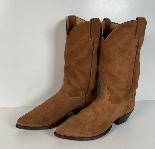 Vintage Tony Lama Cowboy Boots | Rough Out Suede | Men’s 12 D