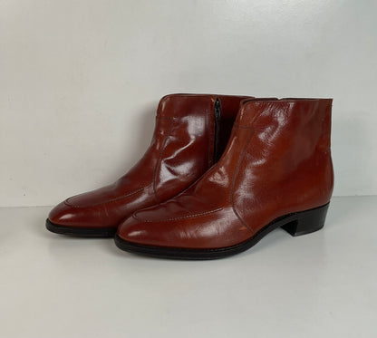 Vintage Florsheim Beetle Boots | Chelsea Style | Burnished Brown | Men’s 11 D