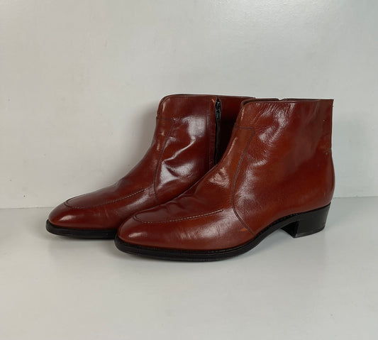 Vintage Florsheim Beetle Boots | Chelsea Style | Burnished Brown | Men’s 11 D